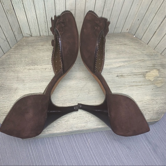 Flawless Moschino Brown Suede Round Toe Heel 39 - Picture 6 of 12